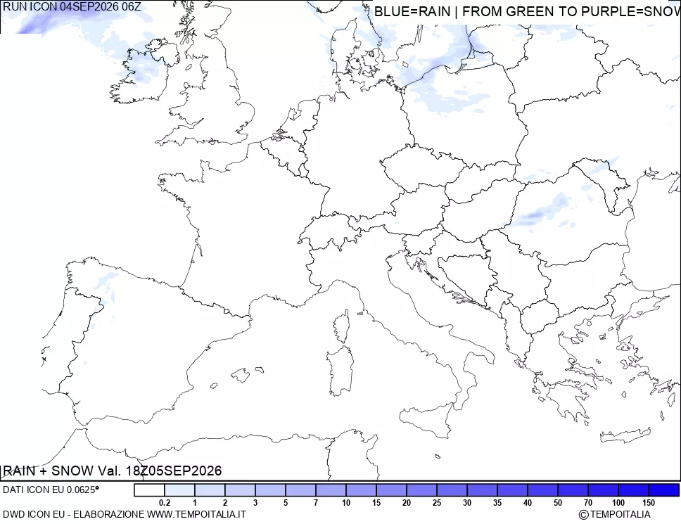 mappa Precipitazioni totali e nevose