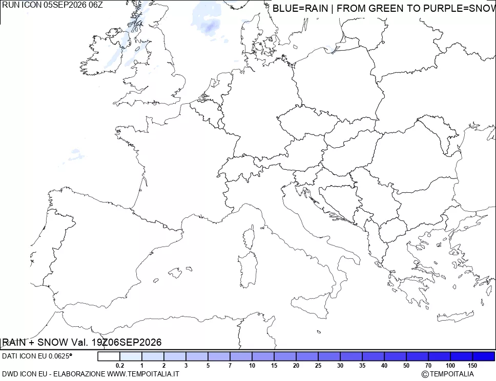 mappa Precipitazioni totali e nevose