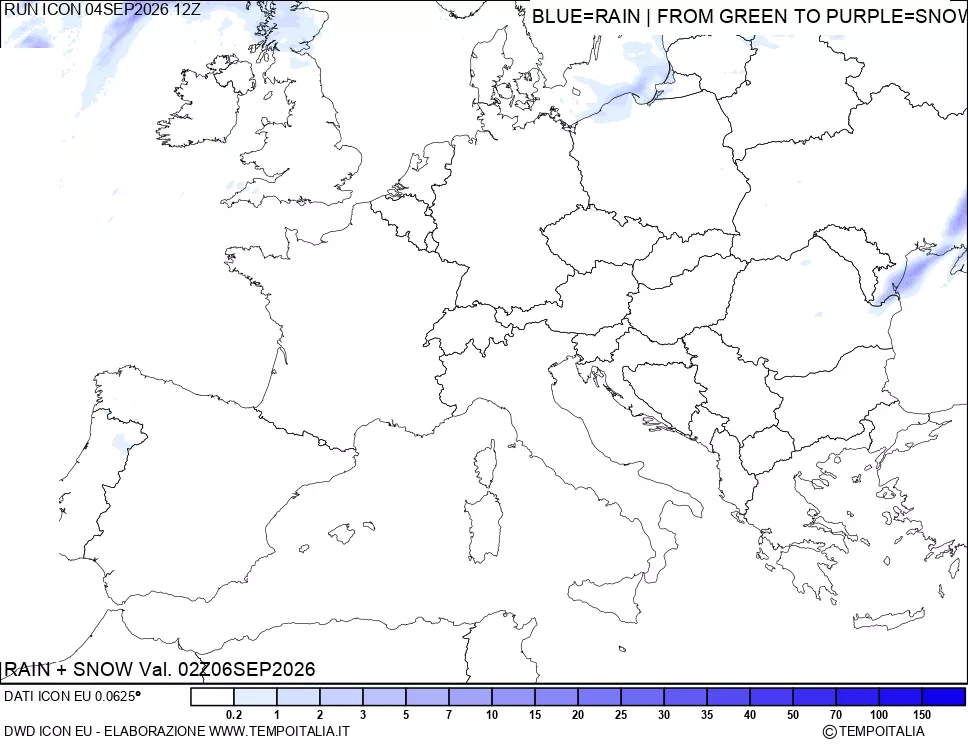 mappa Precipitazioni totali e nevose