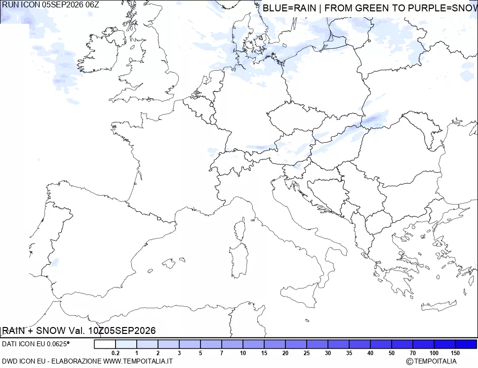 mappa Precipitazioni totali e nevose