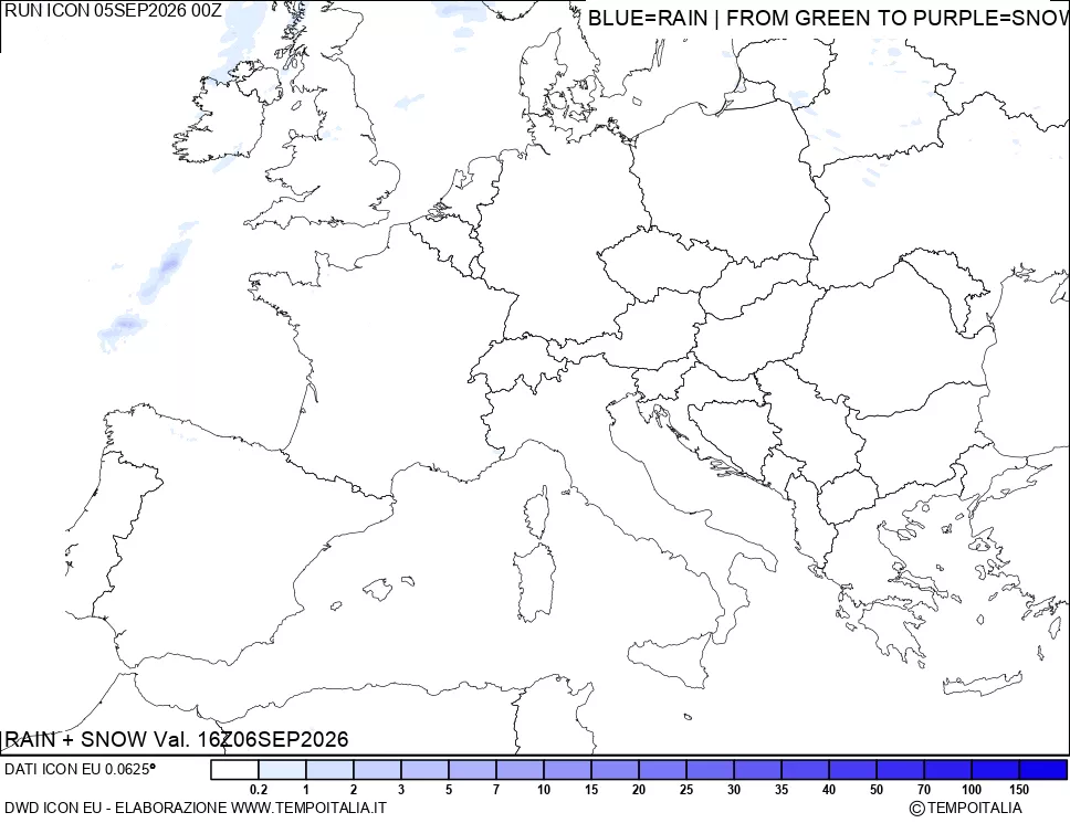 mappa Precipitazioni totali e nevose