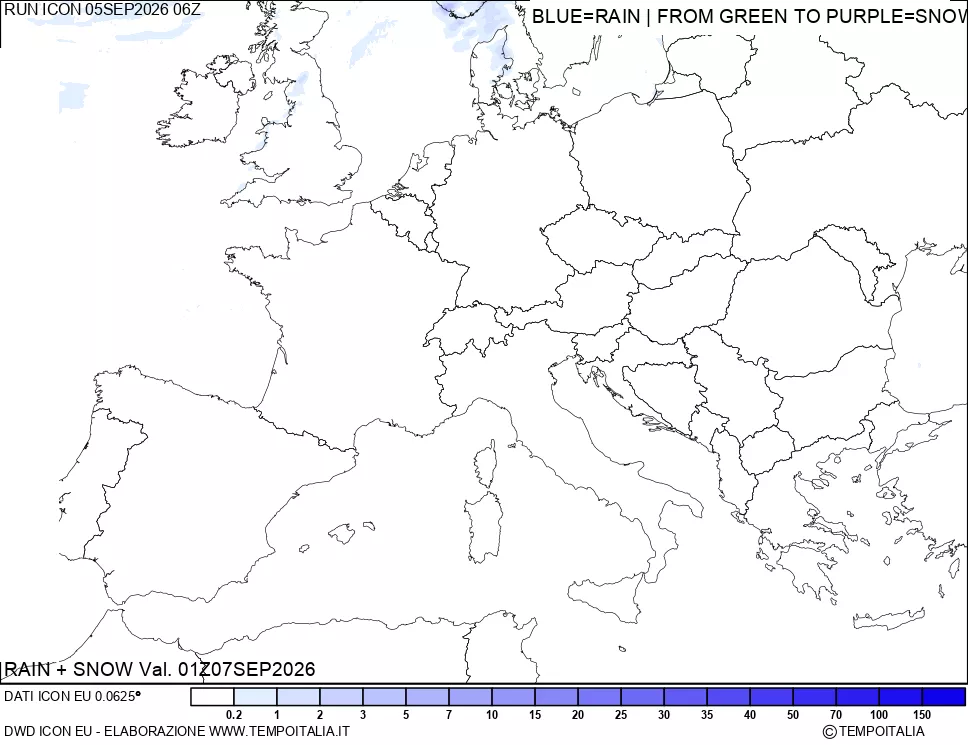 mappa Precipitazioni totali e nevose
