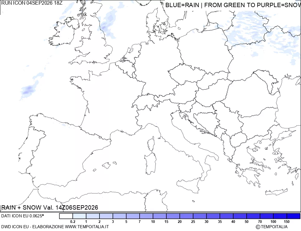 mappa Precipitazioni totali e nevose