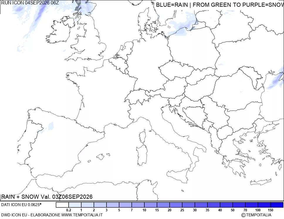 mappa Precipitazioni totali e nevose