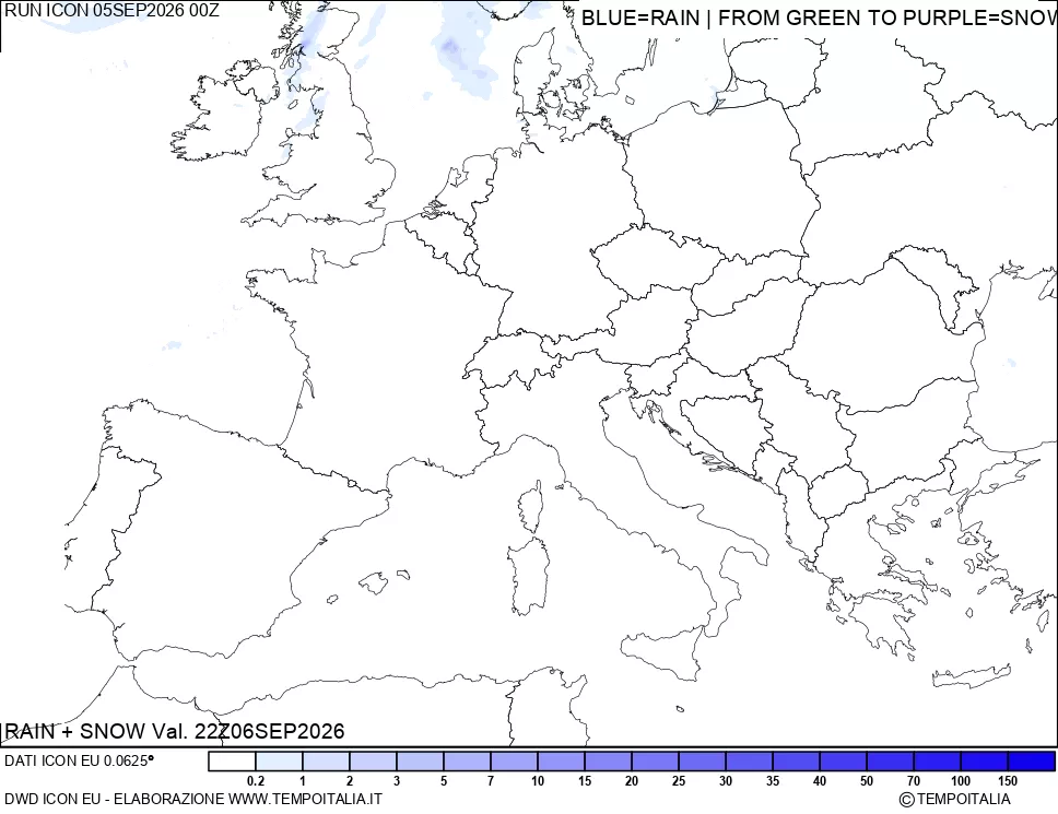 mappa Precipitazioni totali e nevose