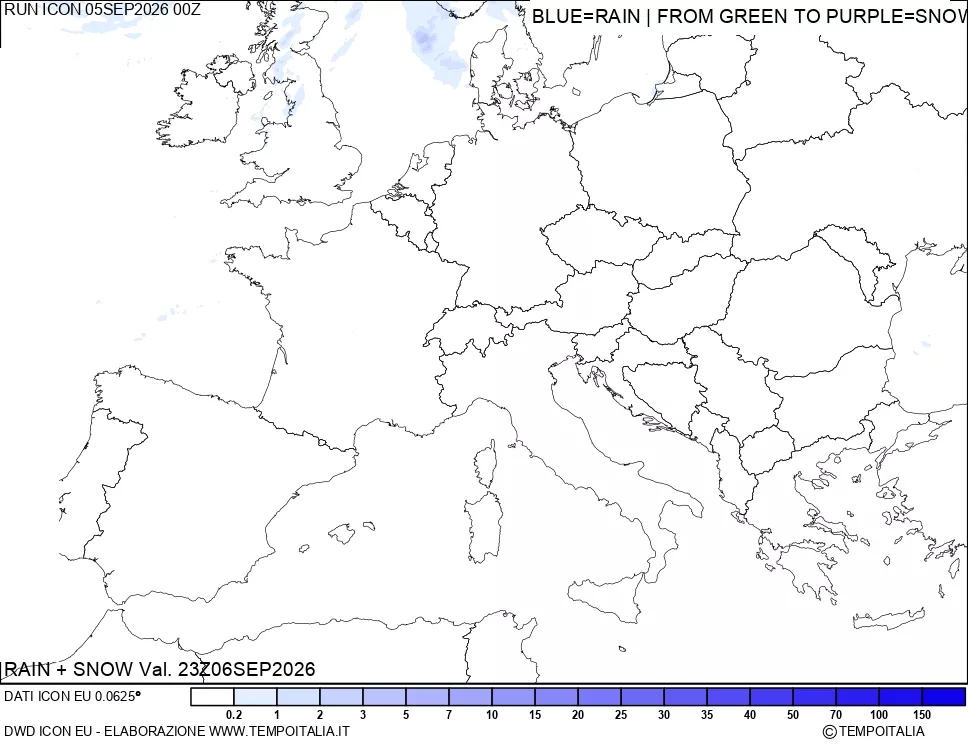 mappa Precipitazioni totali e nevose
