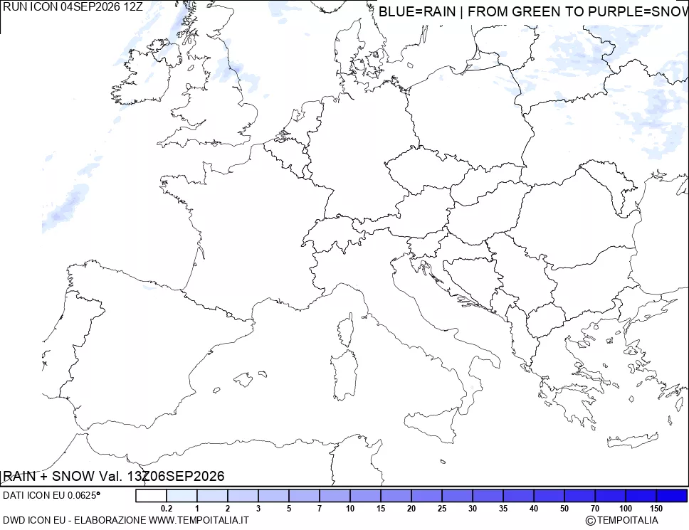 mappa Precipitazioni totali e nevose