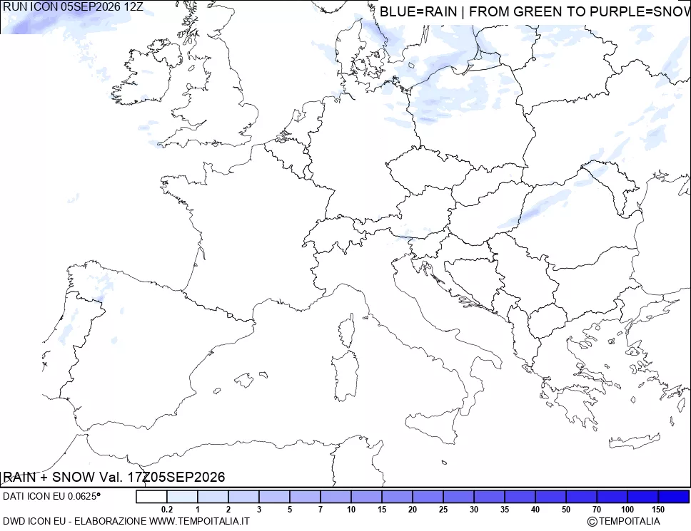 mappa Precipitazioni totali e nevose