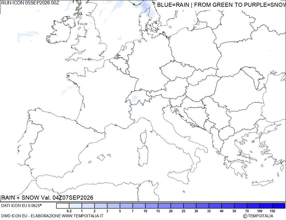 mappa Precipitazioni totali e nevose
