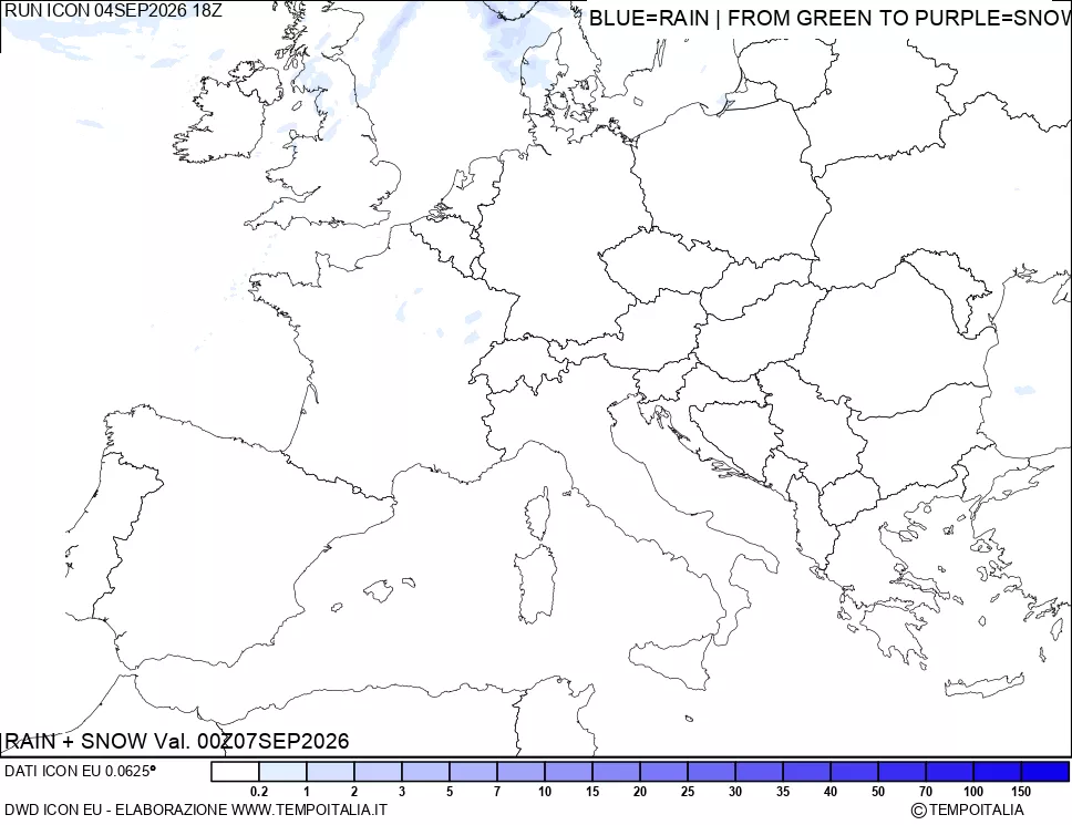 mappa Precipitazioni totali e nevose