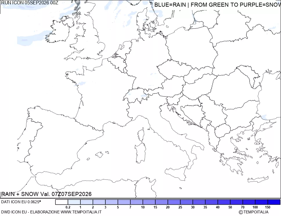 mappa Precipitazioni totali e nevose