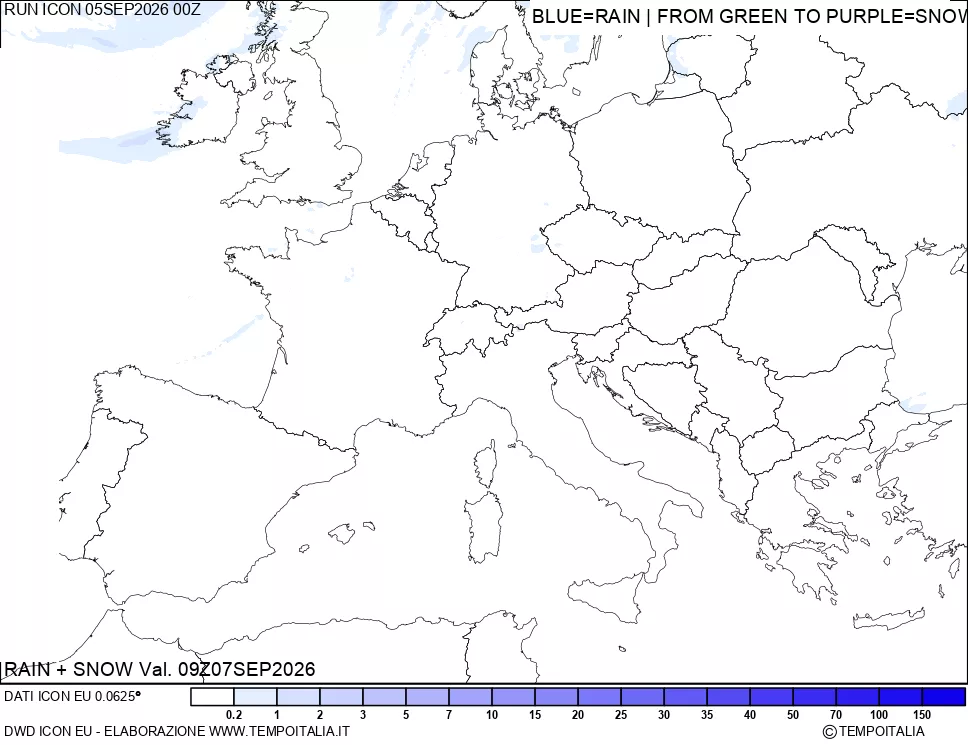 mappa Precipitazioni totali e nevose
