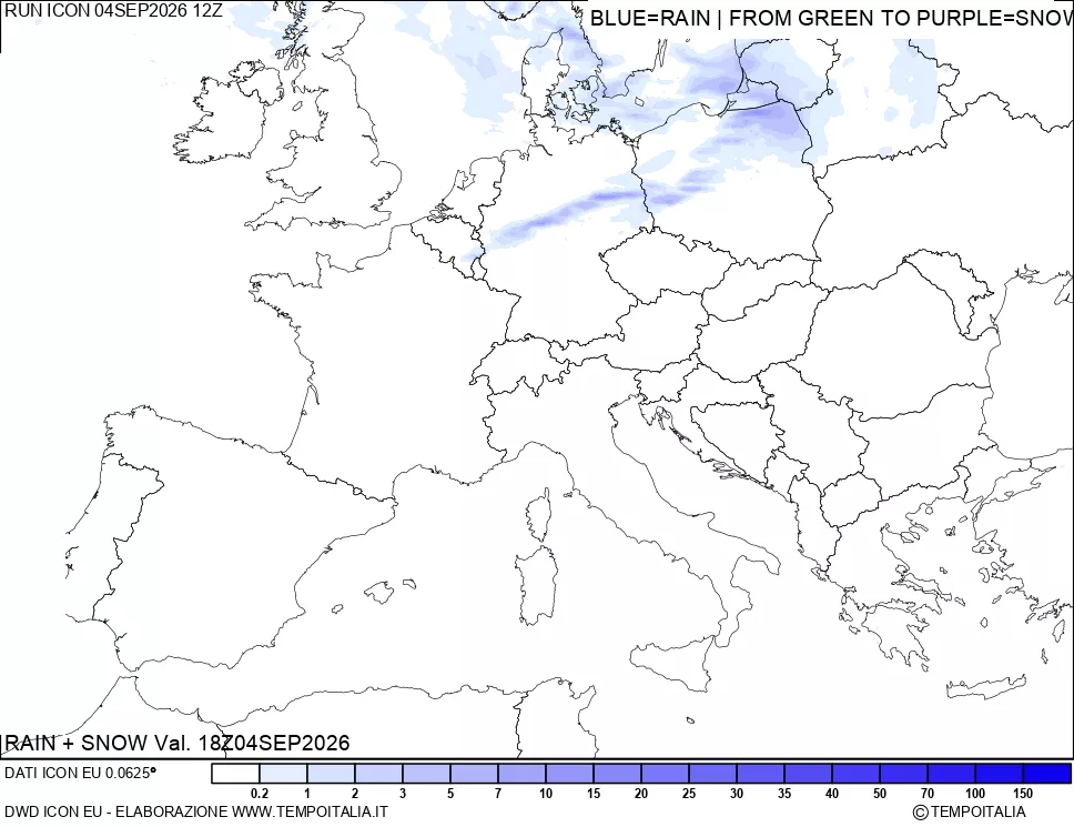 mappa Precipitazioni totali e nevose