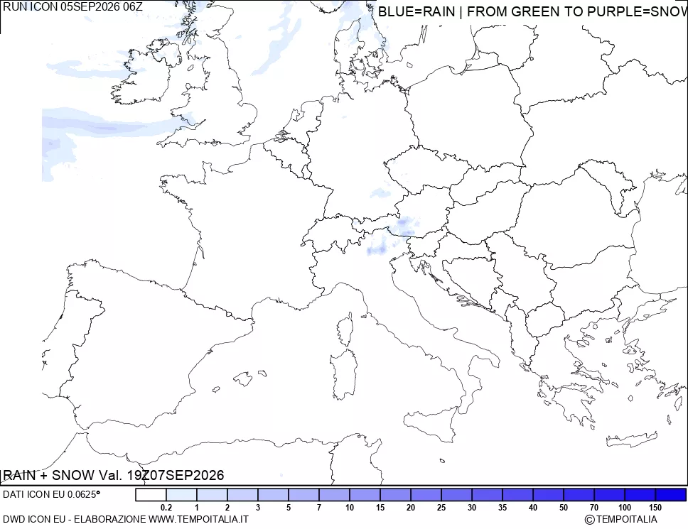 mappa Precipitazioni totali e nevose