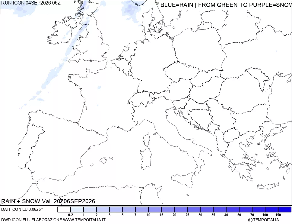 mappa Precipitazioni totali e nevose