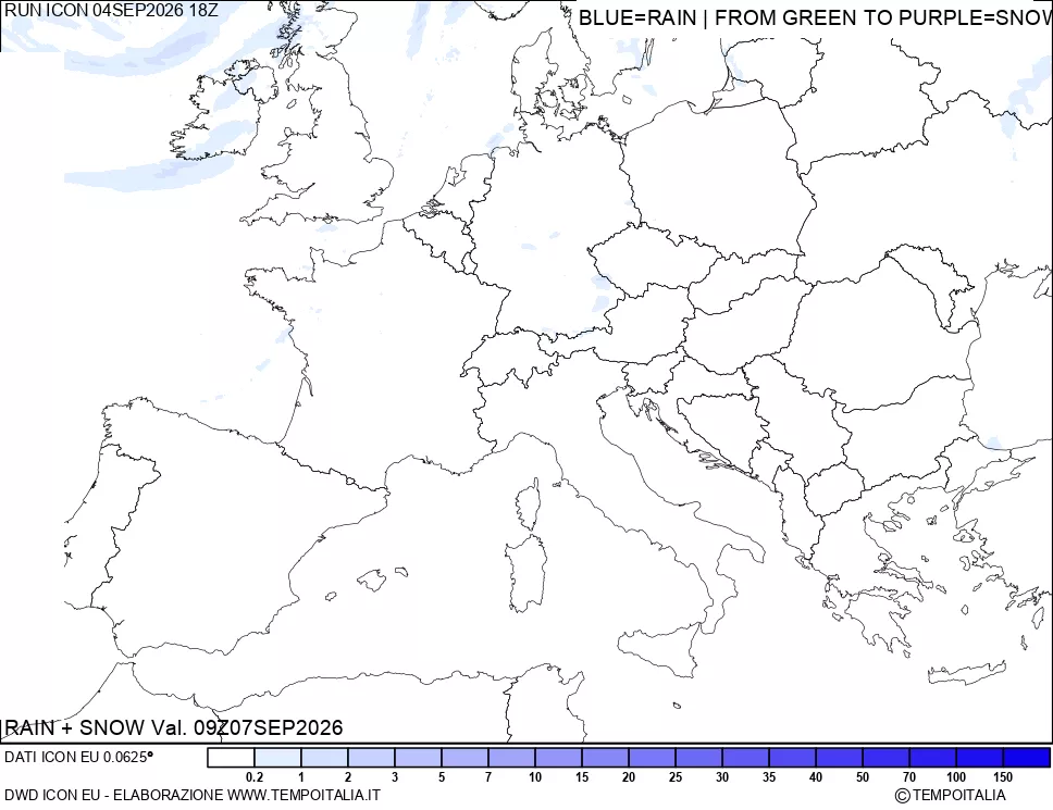 mappa Precipitazioni totali e nevose