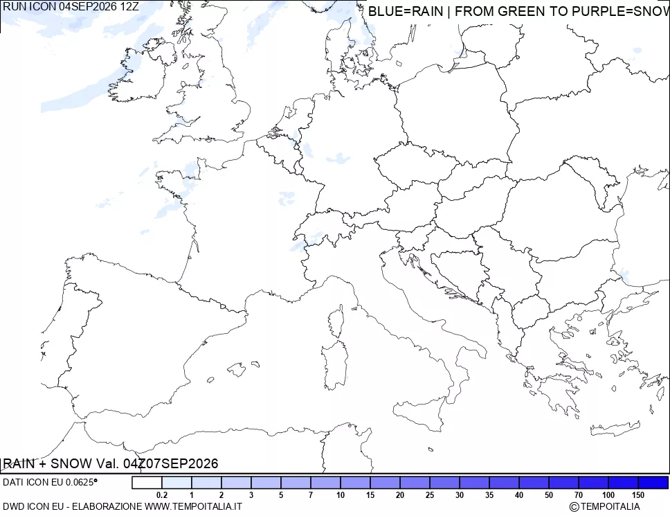 mappa Precipitazioni totali e nevose
