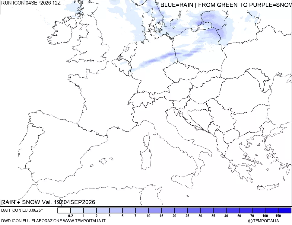 mappa Precipitazioni totali e nevose
