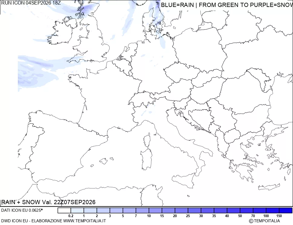 mappa Precipitazioni totali e nevose