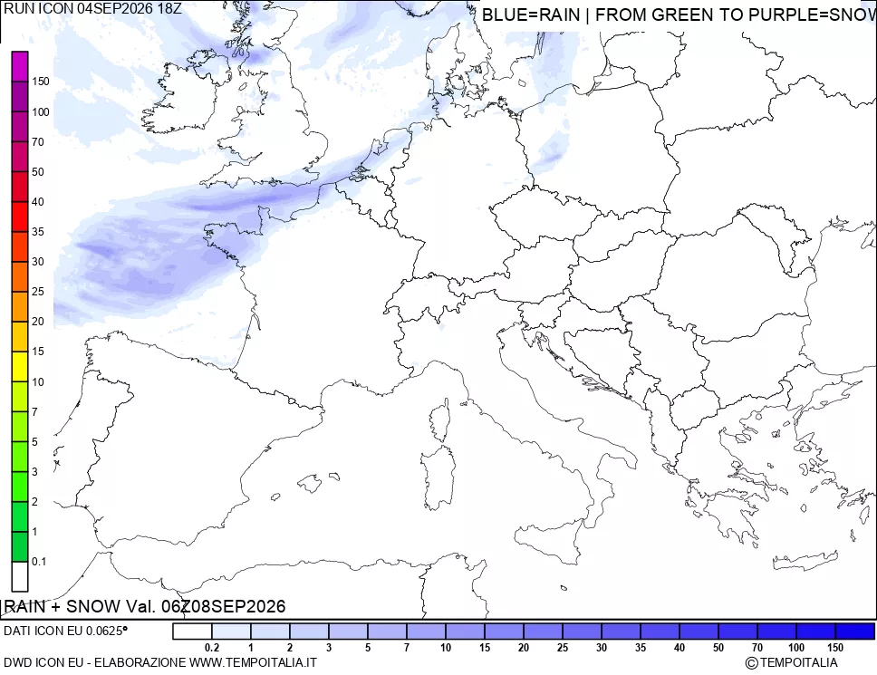 mappa Precipitazioni totali e nevose