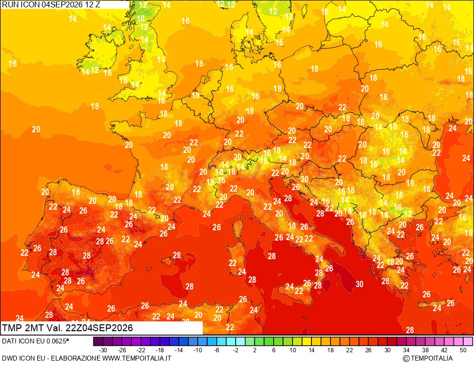 mappa Temp 2 metri