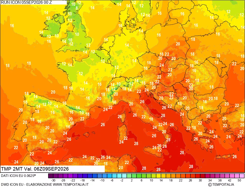 mappa Temp 2 metri