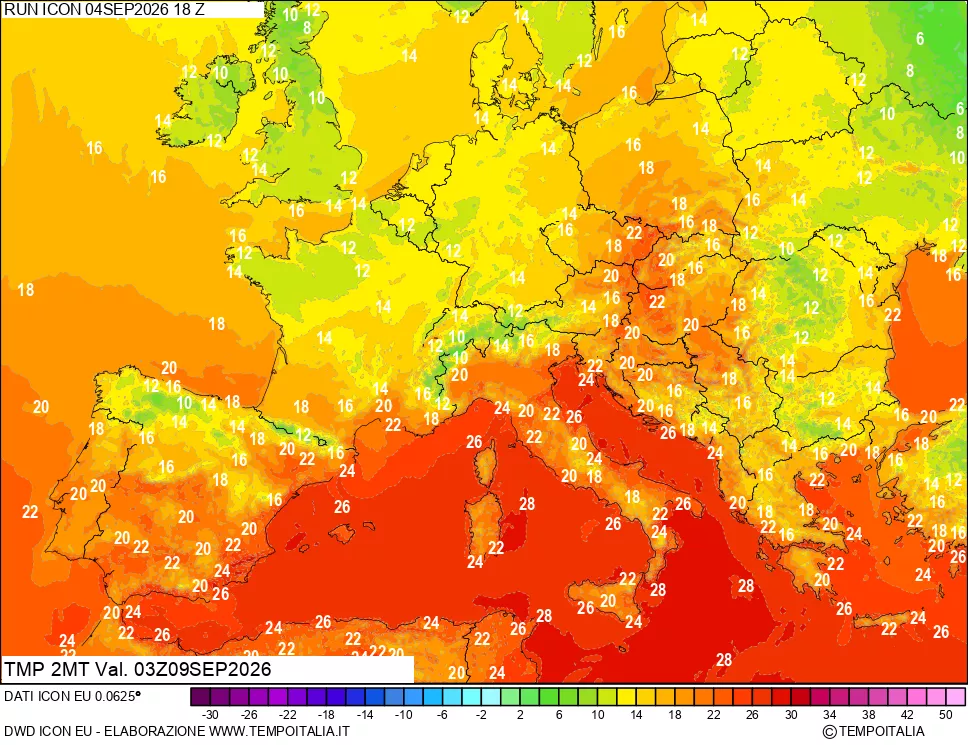 mappa Temp 2 metri