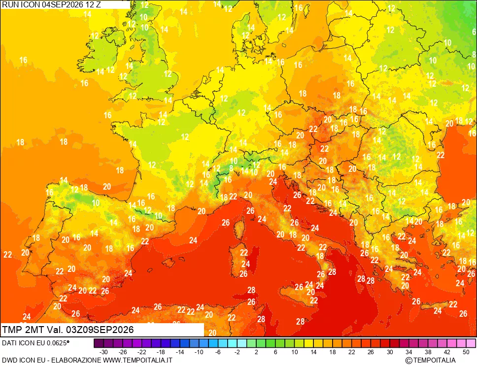 mappa Temp 2 metri
