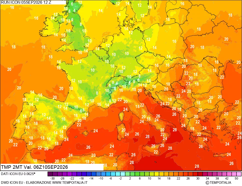 mappa Temp 2 metri