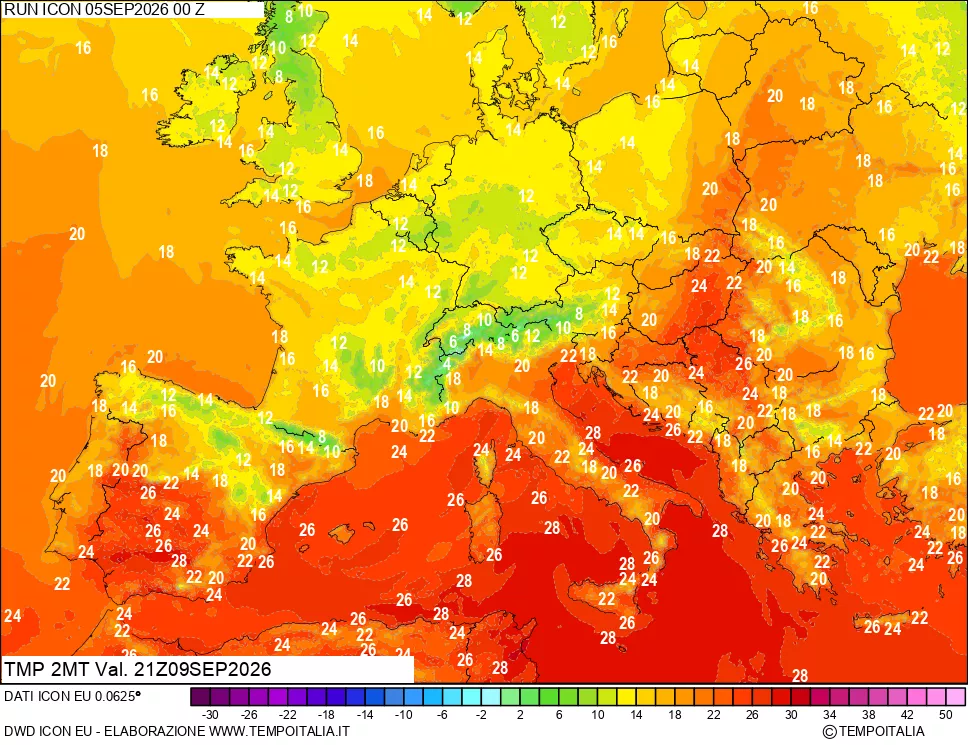 mappa Temp 2 metri