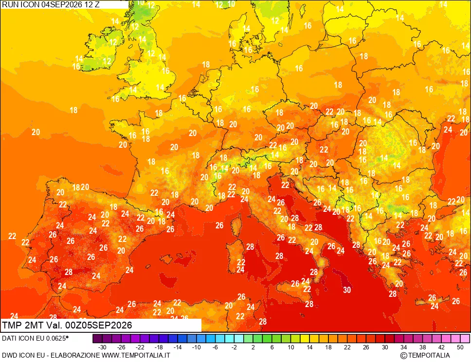 mappa Temp 2 metri