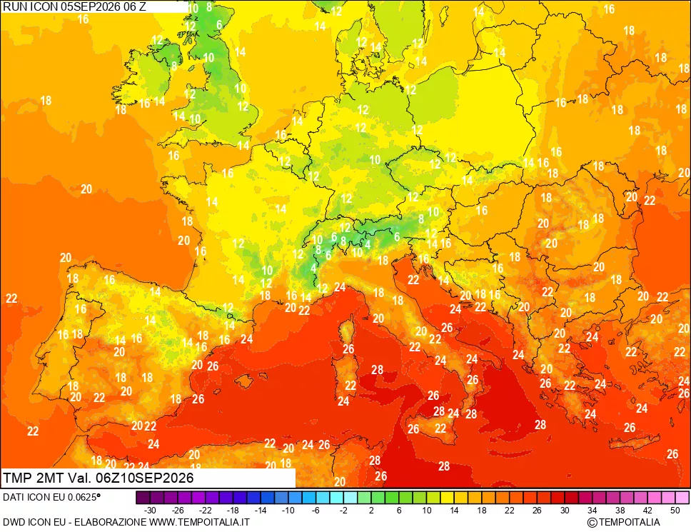 mappa Temp 2 metri