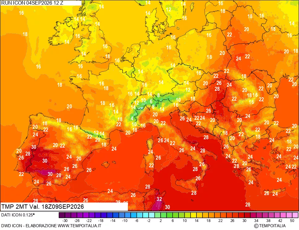 mappa Temp 2 metri