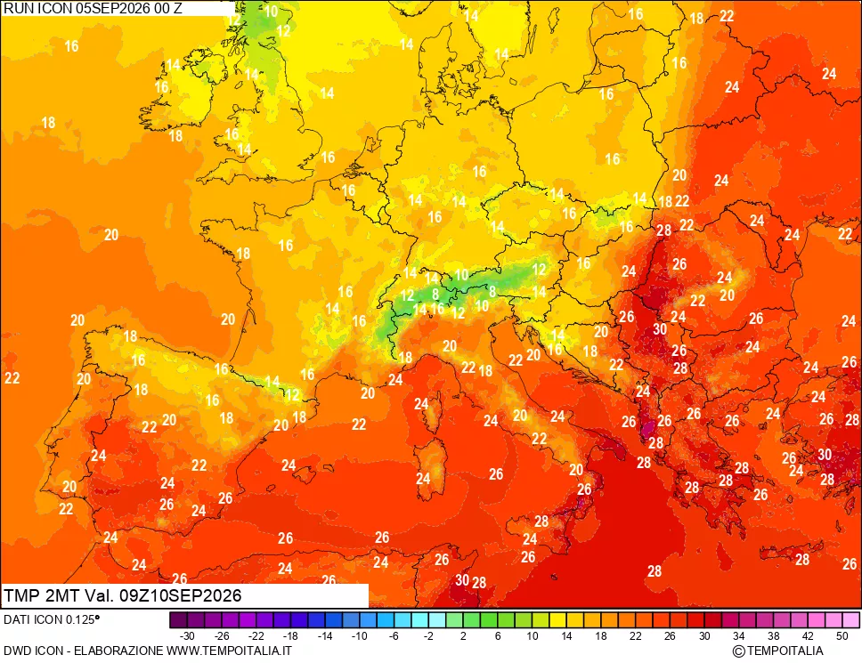 mappa Temp 2 metri
