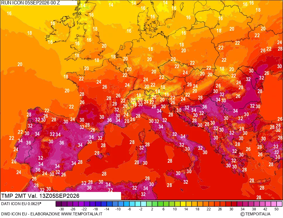 mappa Temp 2 metri