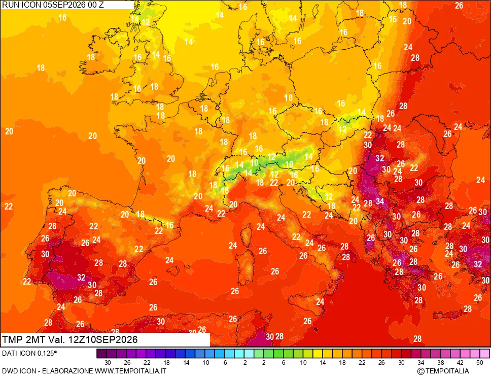 mappa Temp 2 metri