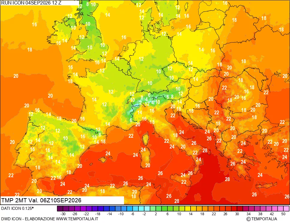 mappa Temp 2 metri