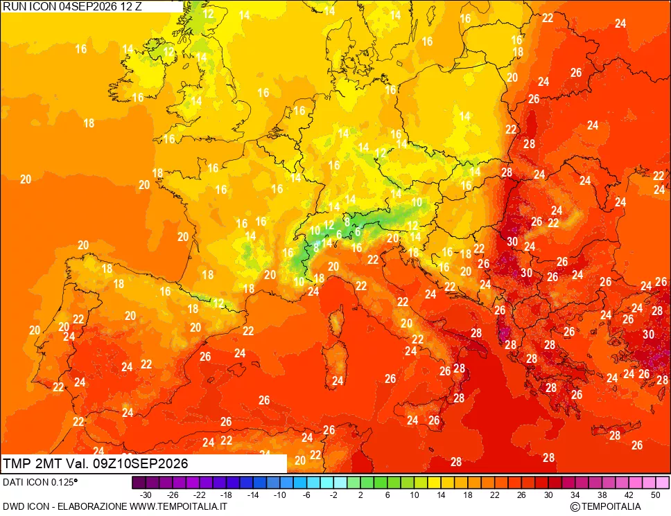 mappa Temp 2 metri