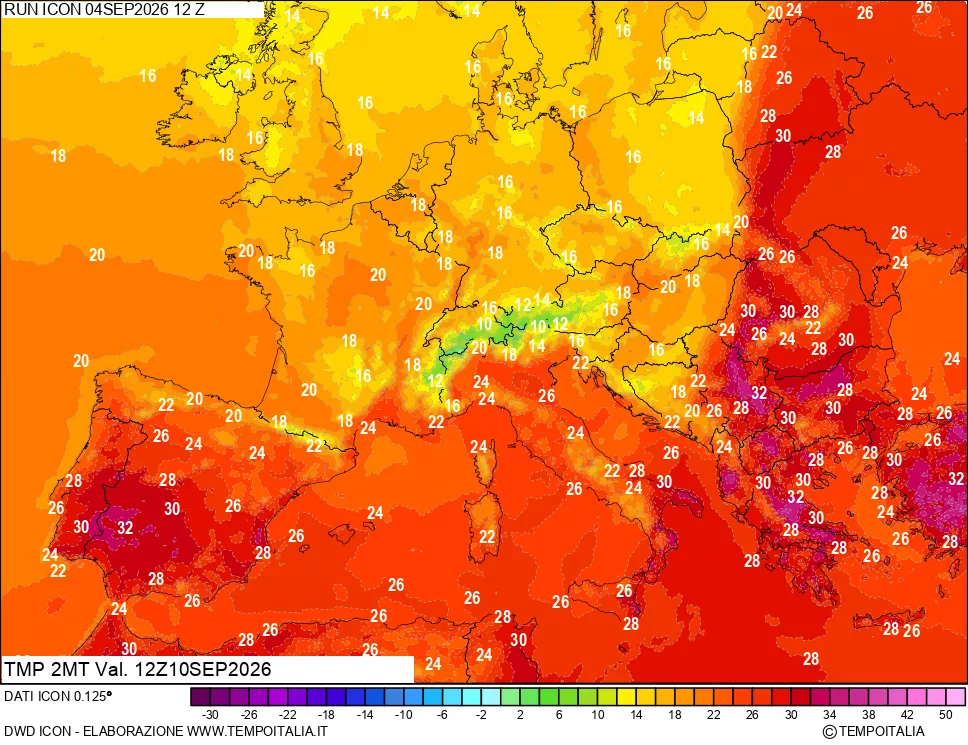 mappa Temp 2 metri