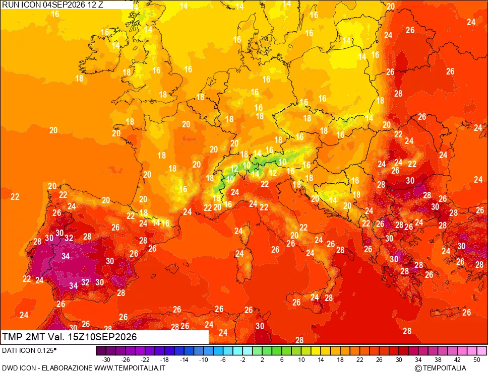 mappa Temp 2 metri