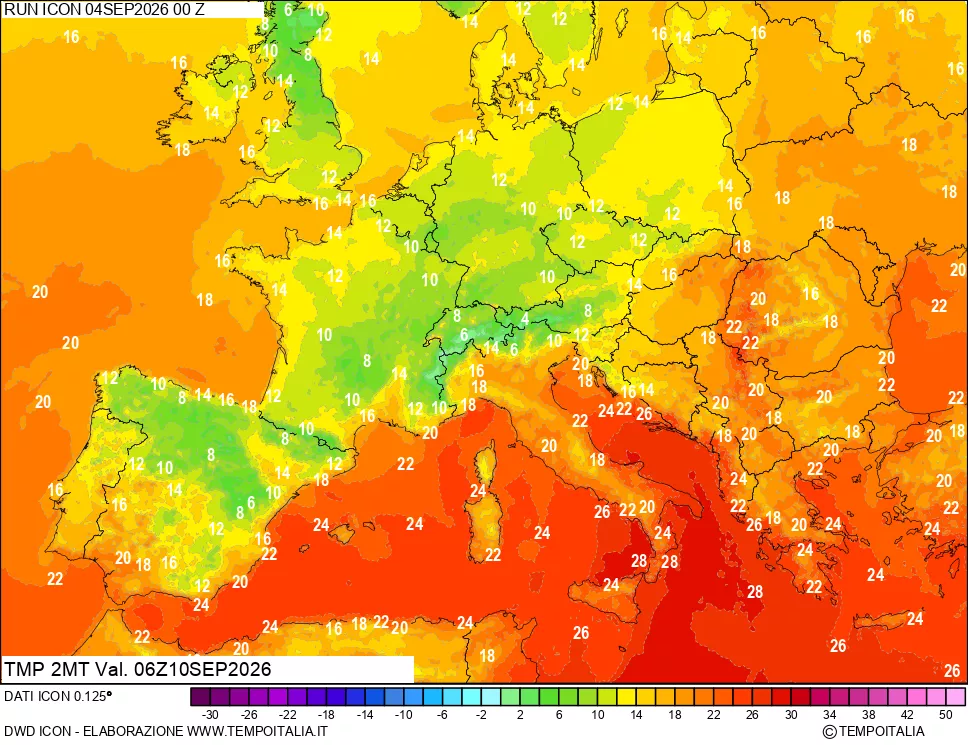 mappa Temp 2 metri