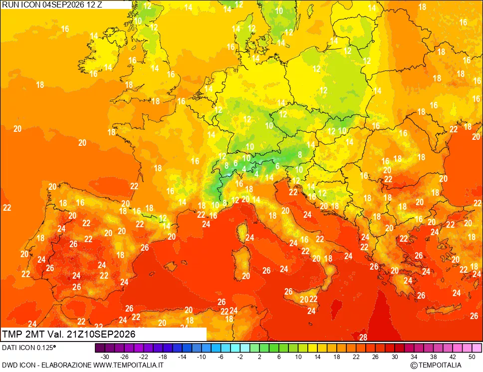 mappa Temp 2 metri