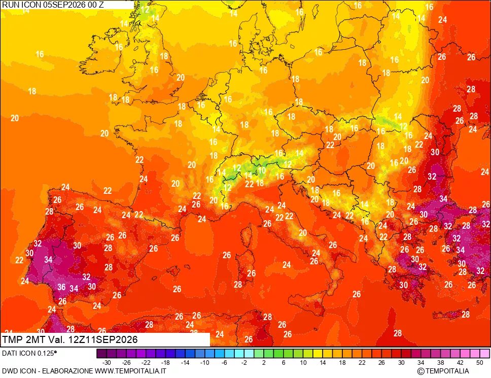 mappa Temp 2 metri