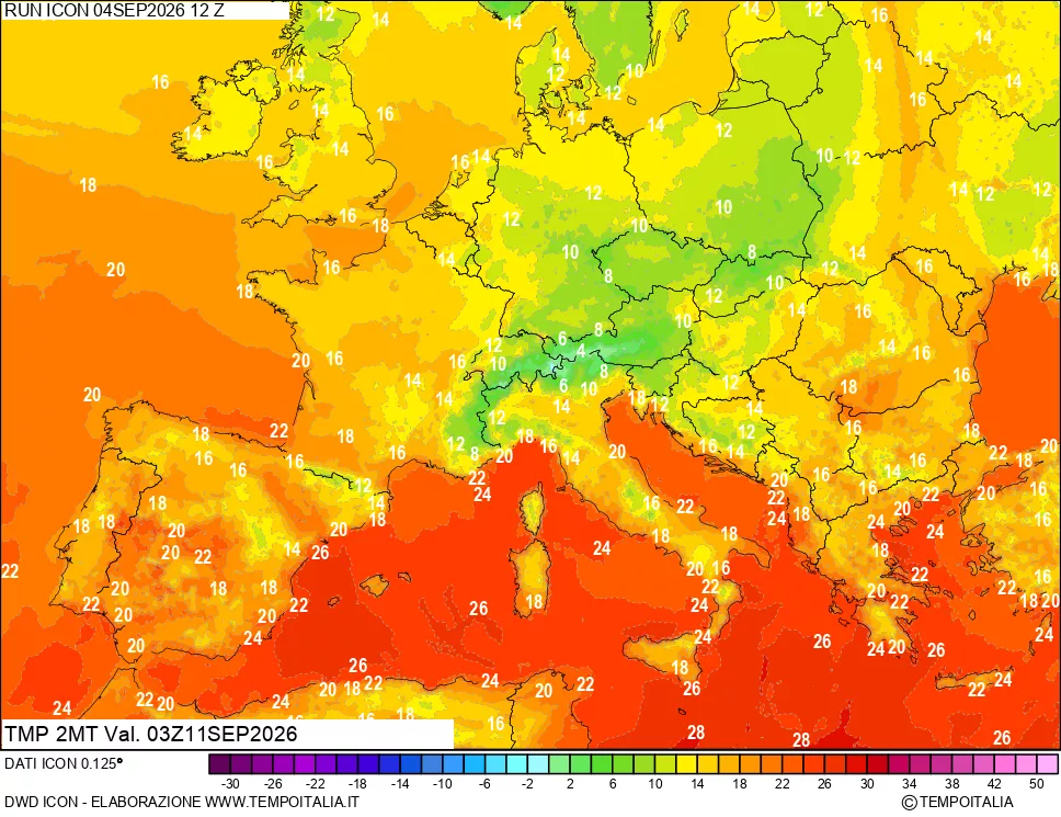 mappa Temp 2 metri