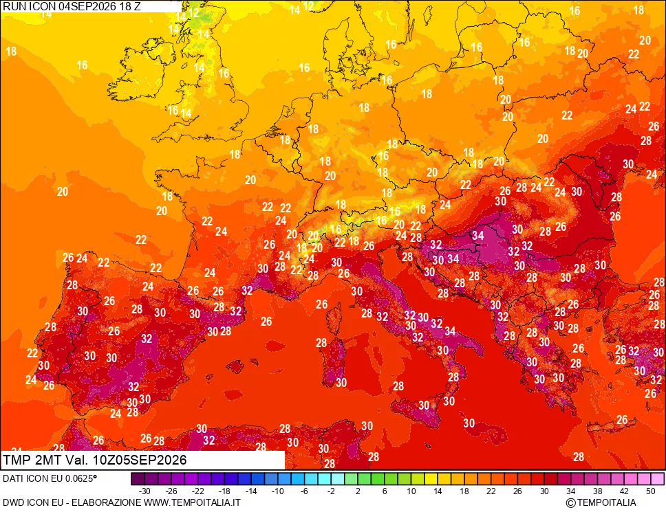mappa Temp 2 metri