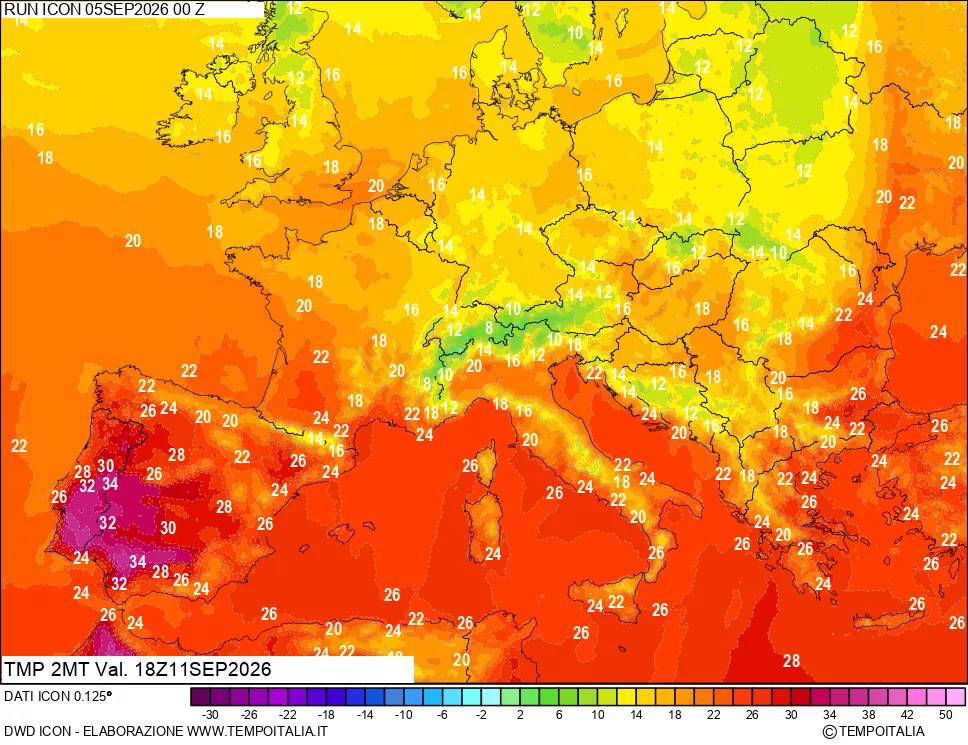 mappa Temp 2 metri