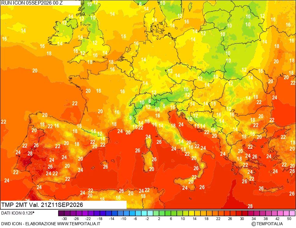 mappa Temp 2 metri