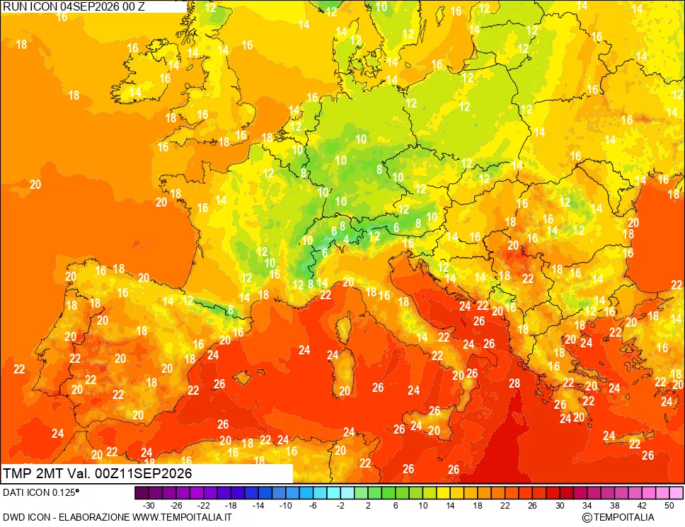 mappa Temp 2 metri