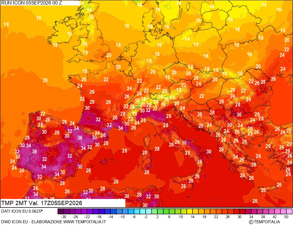 mappa Temp 2 metri