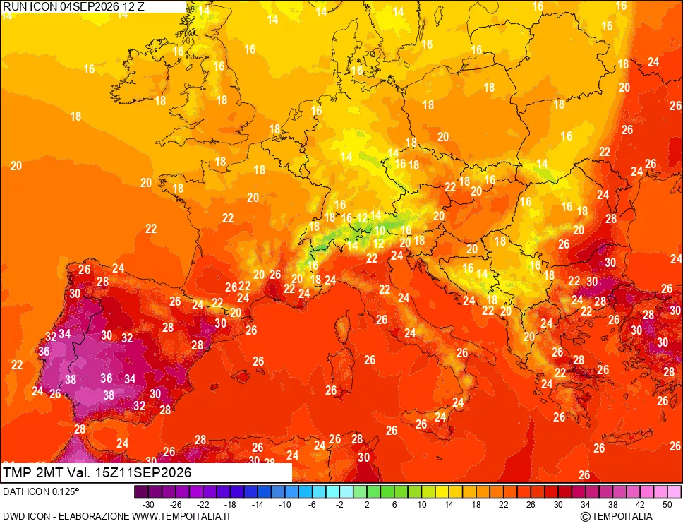 mappa Temp 2 metri